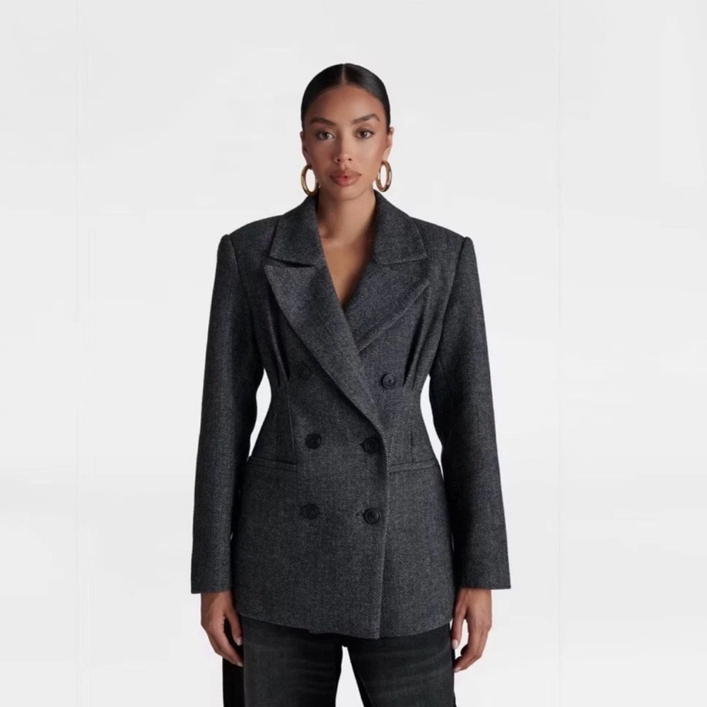 Double-Breasted Gray Women's Blazer